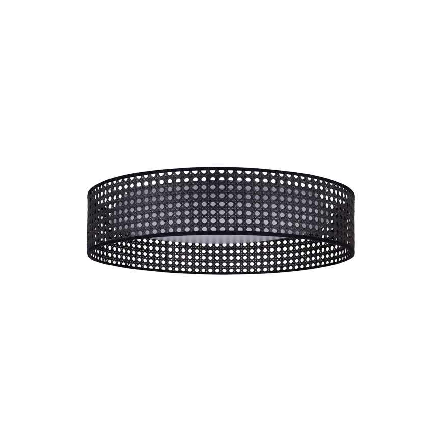 Duolla - LED loftlampe ROLLER RATTAN LED/24W/230V diameter 45 cm sort