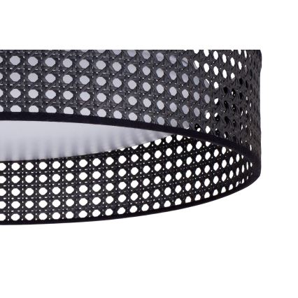 Duolla - LED loftlampe ROLLER RATTAN LED/24W/230V diameter 45 cm sort