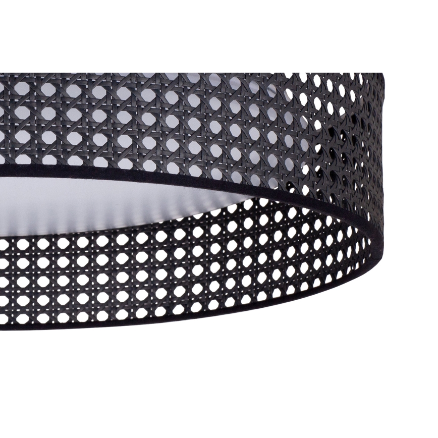 Duolla - LED loftlampe ROLLER RATTAN LED/24W/230V diameter 45 cm sort