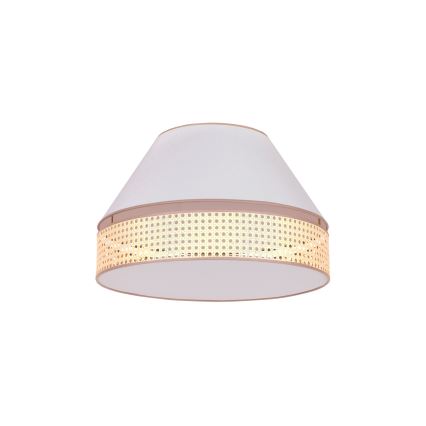 Duolla - Loftlampe AVIGNON 1xE27/15W/230V diameter 50 cm hvid/Rattan