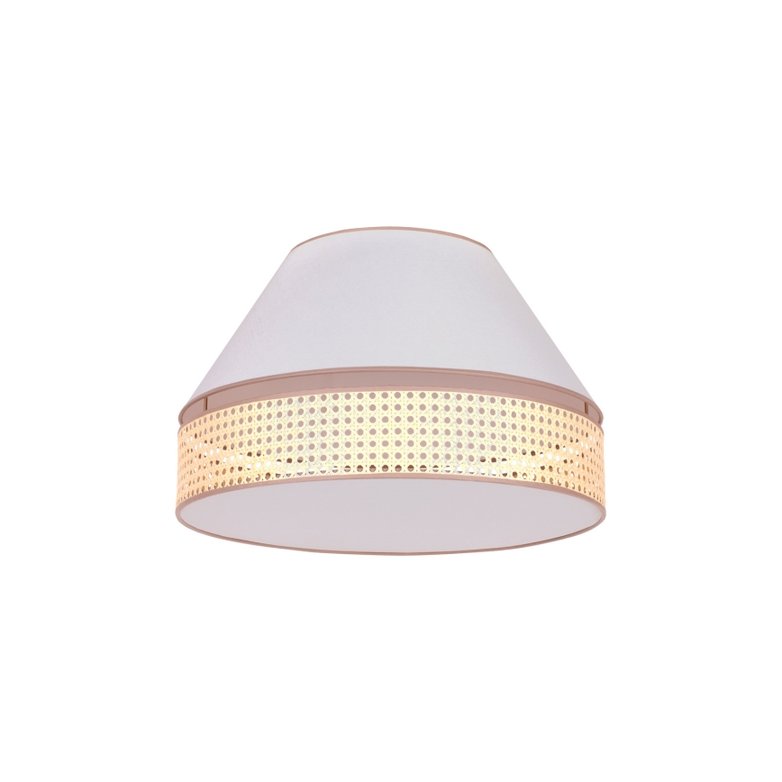 Duolla - Loftlampe AVIGNON 1xE27/15W/230V diameter 50 cm hvid/Rattan