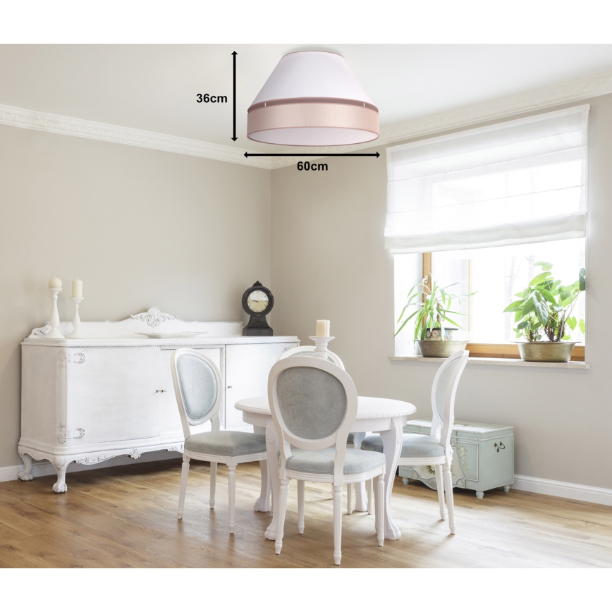 Duolla - Loftlampe AVIGNON 3xE27/15W/230V diameter 60 cm hvid/beige