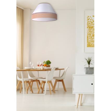 Duolla - Loftlampe AVIGNON 3xE27/15W/230V diameter 60 cm hvid/brun