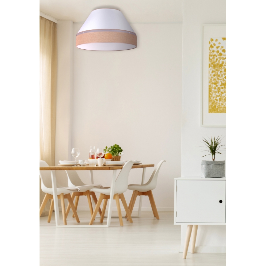 Duolla - Loftlampe AVIGNON 3xE27/15W/230V diameter 60 cm hvid/brun
