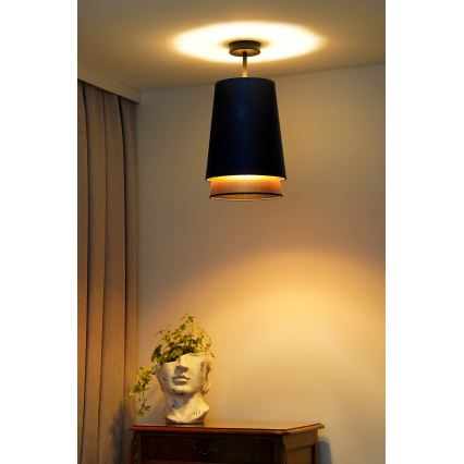 Duolla - Loftlampe BELL SHINY 1xE27/15W/230V diameter 25 cm blå/kobber