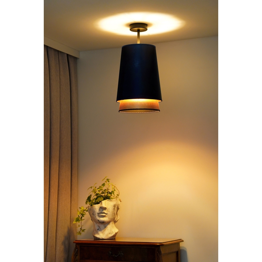 Duolla - Loftlampe BELL SHINY 1xE27/15W/230V diameter 25 cm blå/kobber