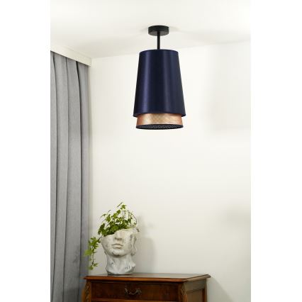 Duolla - Loftlampe BELL SHINY 1xE27/15W/230V diameter 25 cm blå/kobber