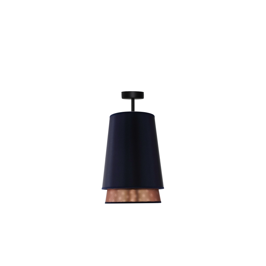 Duolla - Loftlampe BELL SHINY 1xE27/15W/230V diameter 25 cm blå/kobber
