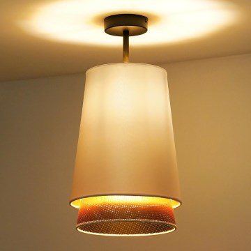 Duolla - Loftlampe BELL SHINY 1xE27/15W/230V diameter 25 cm hvid/kobber