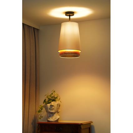 Duolla - Loftlampe BELL SHINY 1xE27/15W/230V diameter 25 cm hvid/kobber