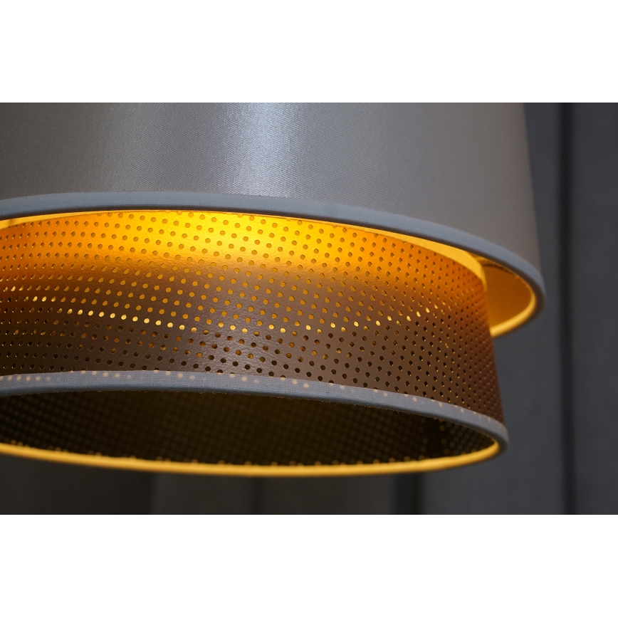 Duolla - Loftlampe BELL SHINY 1xE27/15W/230V diameter 25 cm hvid/kobber