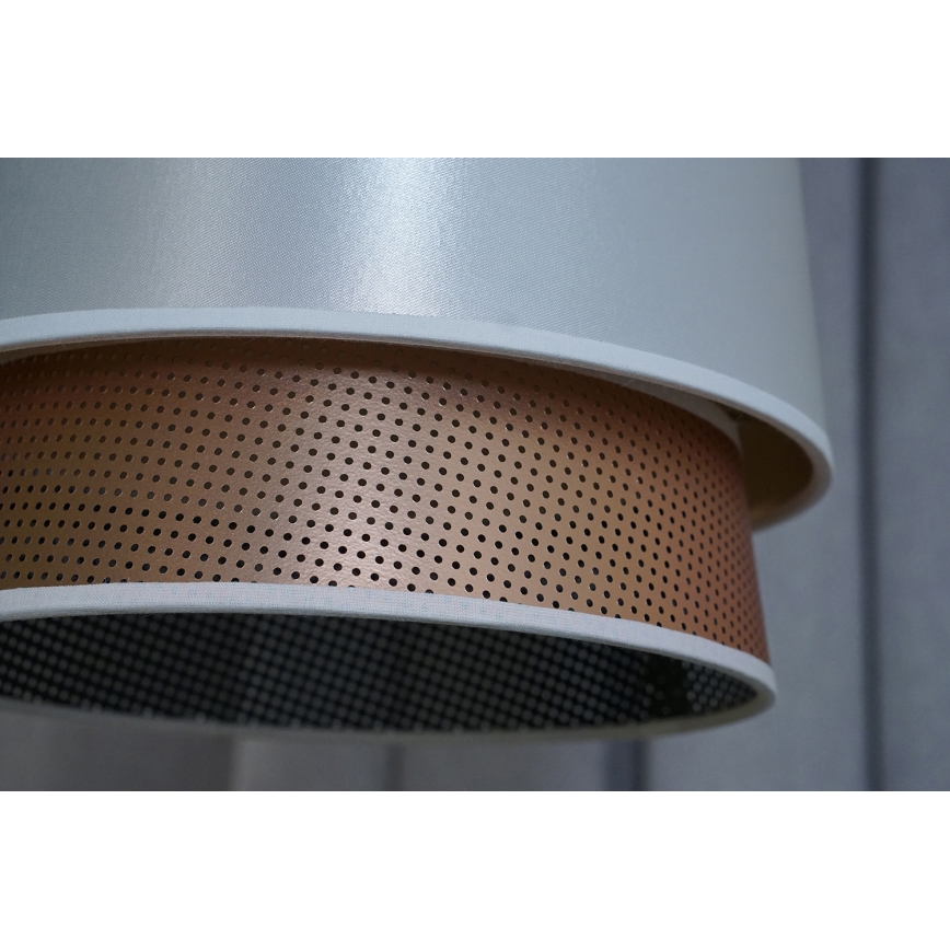 Duolla - Loftlampe BELL SHINY 1xE27/15W/230V diameter 25 cm hvid/kobber