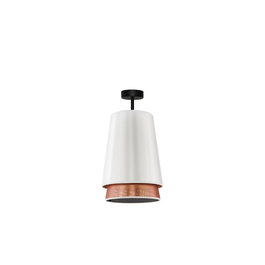 Duolla - Loftlampe BELL SHINY 1xE27/15W/230V diameter 25 cm hvid/kobber