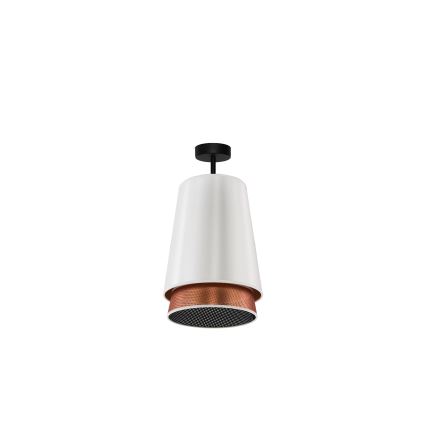 Duolla - Loftlampe BELL SHINY 1xE27/15W/230V diameter 25 cm hvid/kobber