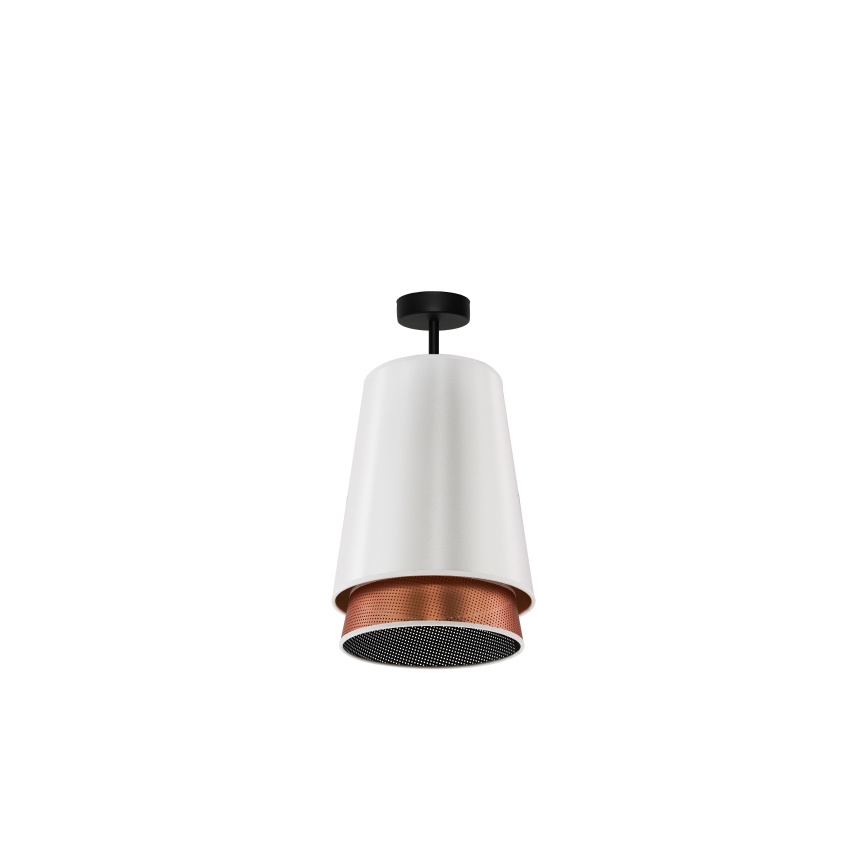 Duolla - Loftlampe BELL SHINY 1xE27/15W/230V diameter 25 cm hvid/kobber