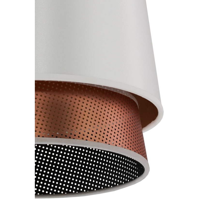 Duolla - Loftlampe BELL SHINY 1xE27/15W/230V diameter 25 cm hvid/kobber