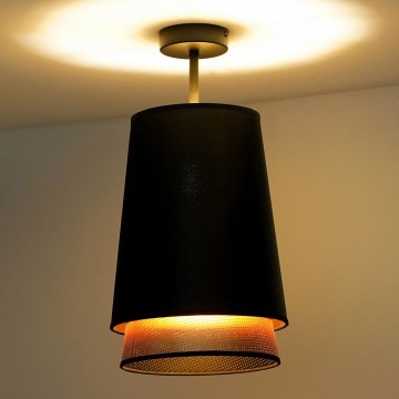 Duolla - Loftlampe BELL SHINY 1xE27/15W/230V diameter 25 cm sort/kobber