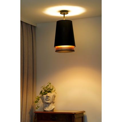 Duolla - Loftlampe BELL SHINY 1xE27/15W/230V diameter 25 cm sort/kobber
