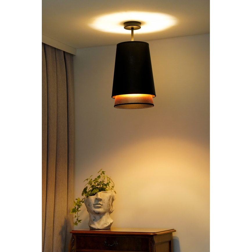 Duolla - Loftlampe BELL SHINY 1xE27/15W/230V diameter 25 cm sort/kobber