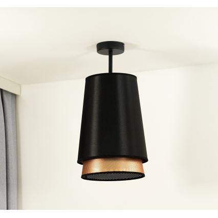 Duolla - Loftlampe BELL SHINY 1xE27/15W/230V diameter 25 cm sort/kobber