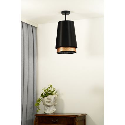 Duolla - Loftlampe BELL SHINY 1xE27/15W/230V diameter 25 cm sort/kobber