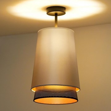 Duolla - Loftlampe BELL SHINY 1xE27/15W/230V diameter 25 cm sølvfarvet/sort