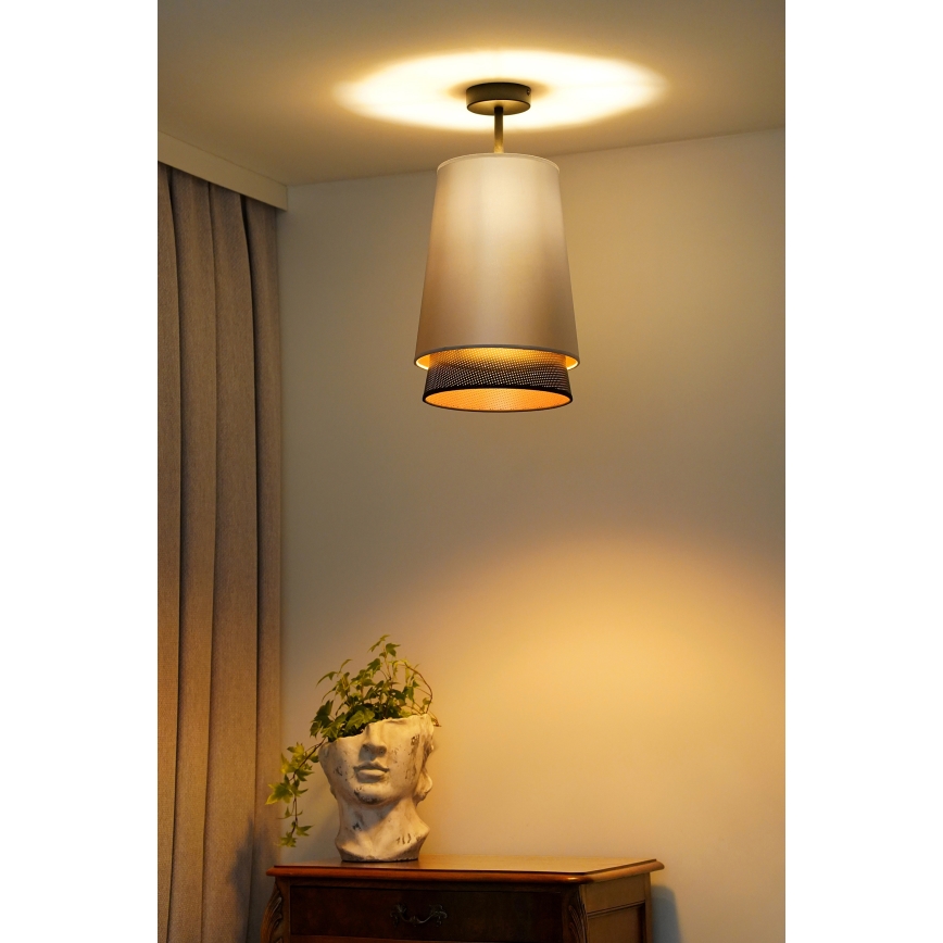 Duolla - Loftlampe BELL SHINY 1xE27/15W/230V diameter 25 cm sølvfarvet/sort