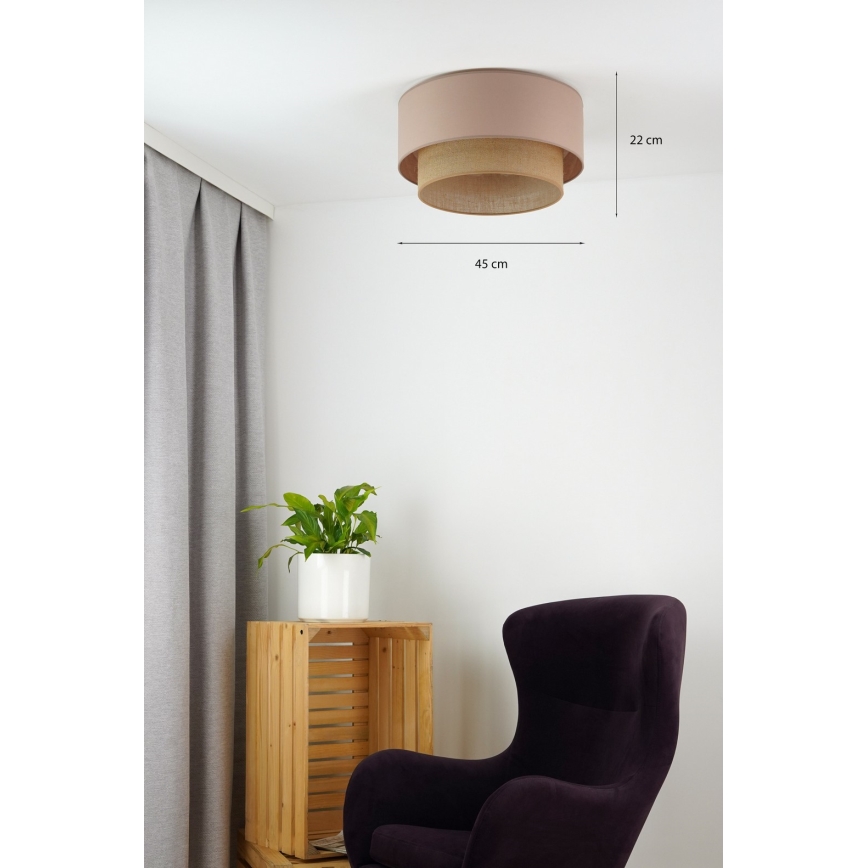 Duolla - Loftlampe BOHO 1xE27/15W/230V diameter 45 cm beige/brun