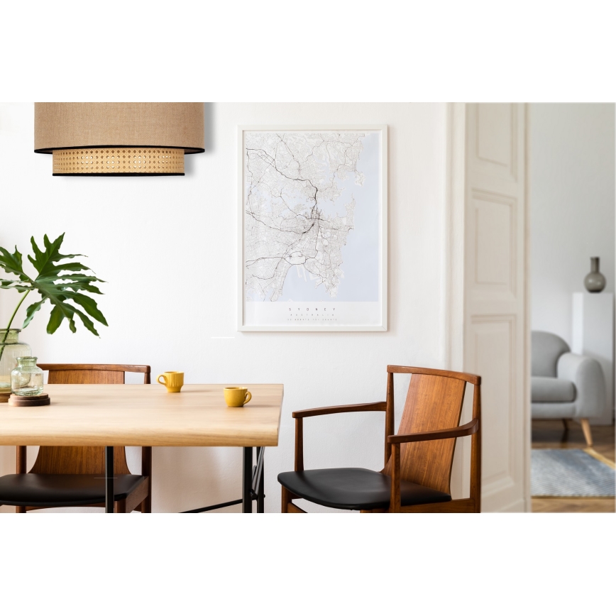 Duolla - Loftlampe BOHO 1xE27/15W/230V diameter 45 cm beige/Rattan