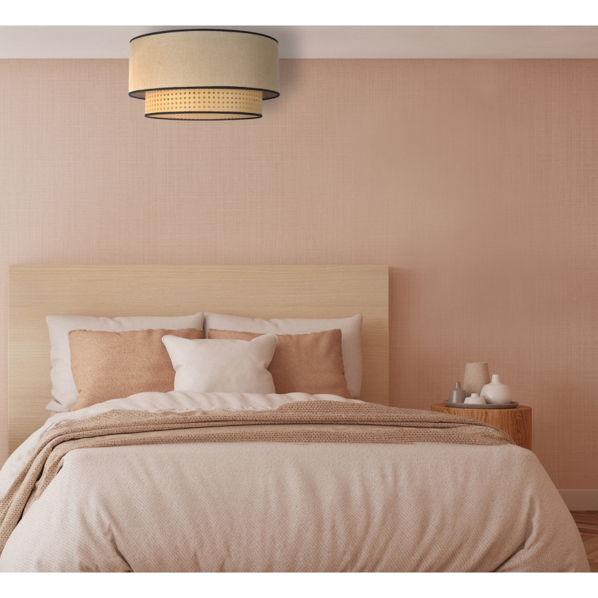 Duolla - Loftlampe BOHO 1xE27/15W/230V diameter 45 cm beige/Rattan