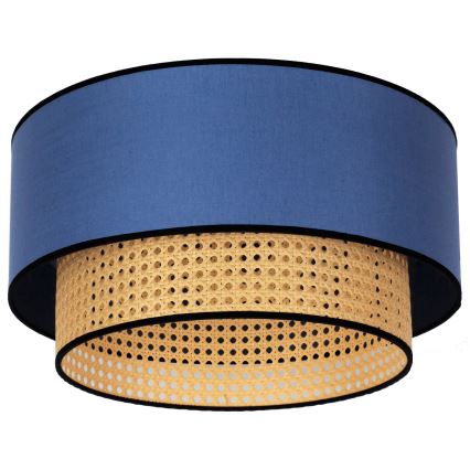Duolla - Loftlampe BOHO 1xE27/15W/230V diameter 45 cm blå/Rattan
