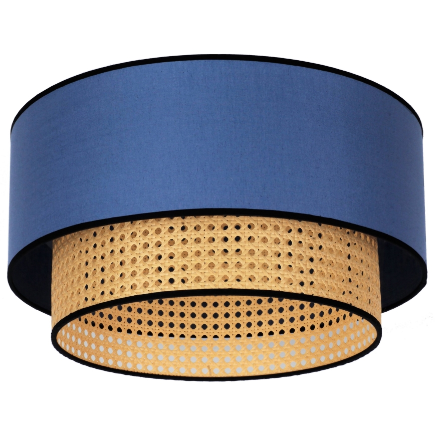 Duolla - Loftlampe BOHO 1xE27/15W/230V diameter 45 cm blå/Rattan
