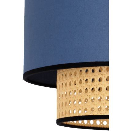 Duolla - Loftlampe BOHO 1xE27/15W/230V diameter 45 cm blå/Rattan