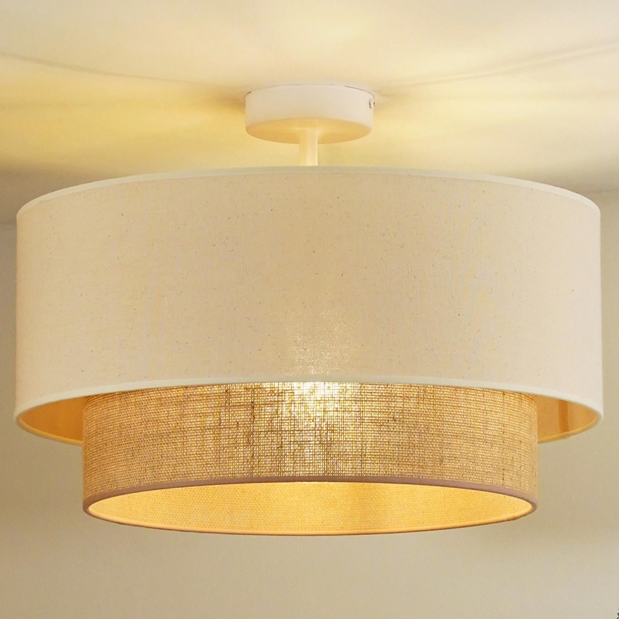 Duolla - Loftlampe BOHO 1xE27/15W/230V diameter 45 cm cremefarvet/brun