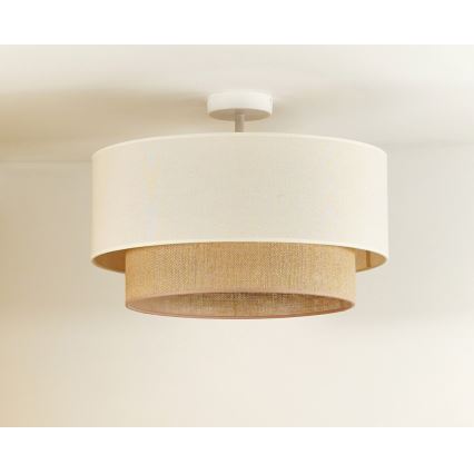 Duolla - Loftlampe BOHO 1xE27/15W/230V diameter 45 cm cremefarvet/brun