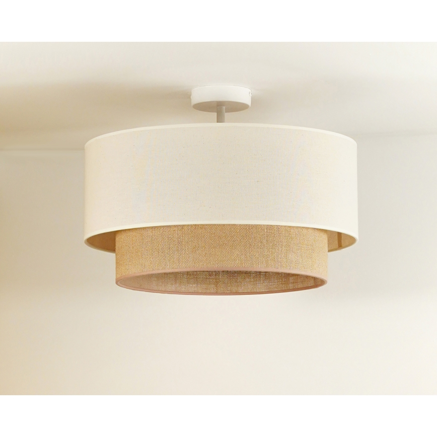 Duolla - Loftlampe BOHO 1xE27/15W/230V diameter 45 cm cremefarvet/brun