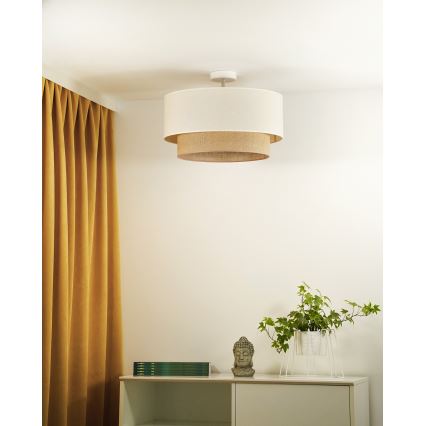 Duolla - Loftlampe BOHO 1xE27/15W/230V diameter 45 cm cremefarvet/brun