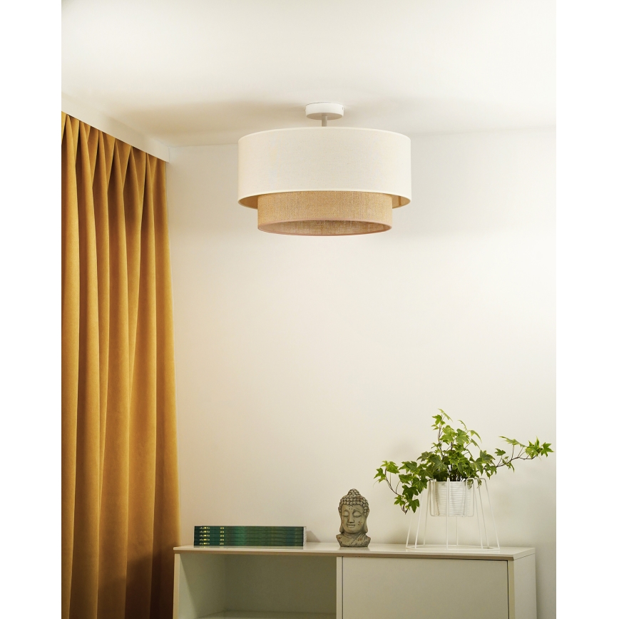 Duolla - Loftlampe BOHO 1xE27/15W/230V diameter 45 cm cremefarvet/brun