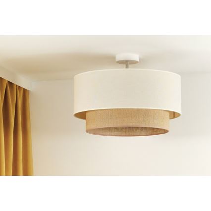 Duolla - Loftlampe BOHO 1xE27/15W/230V diameter 45 cm cremefarvet/brun