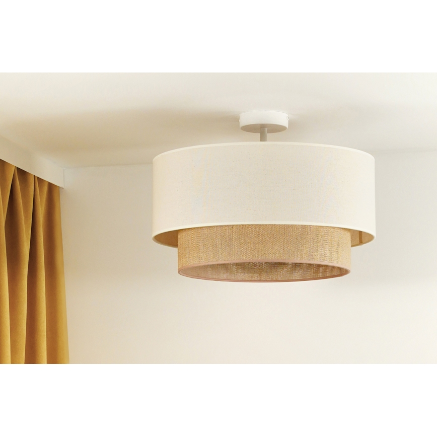 Duolla - Loftlampe BOHO 1xE27/15W/230V diameter 45 cm cremefarvet/brun