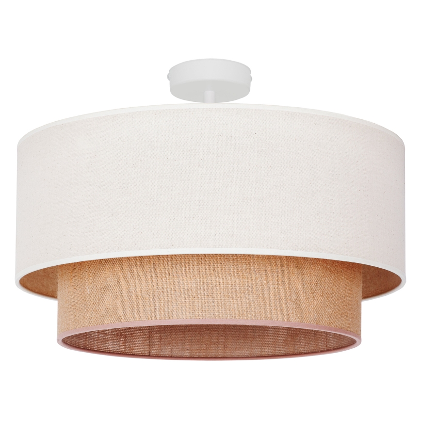 Duolla - Loftlampe BOHO 1xE27/15W/230V diameter 45 cm cremefarvet/brun