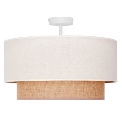 Duolla - Loftlampe BOHO 1xE27/15W/230V diameter 45 cm cremefarvet/brun