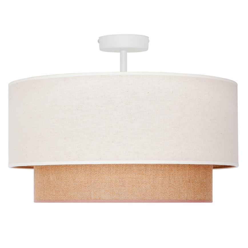 Duolla - Loftlampe BOHO 1xE27/15W/230V diameter 45 cm cremefarvet/brun
