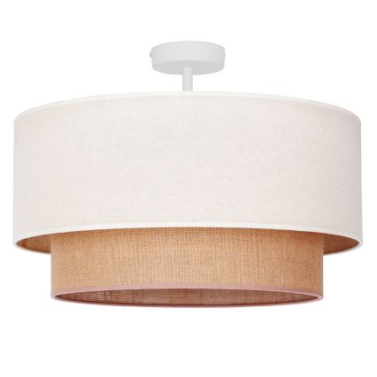 Duolla - Loftlampe BOHO 1xE27/15W/230V diameter 45 cm cremefarvet/brun