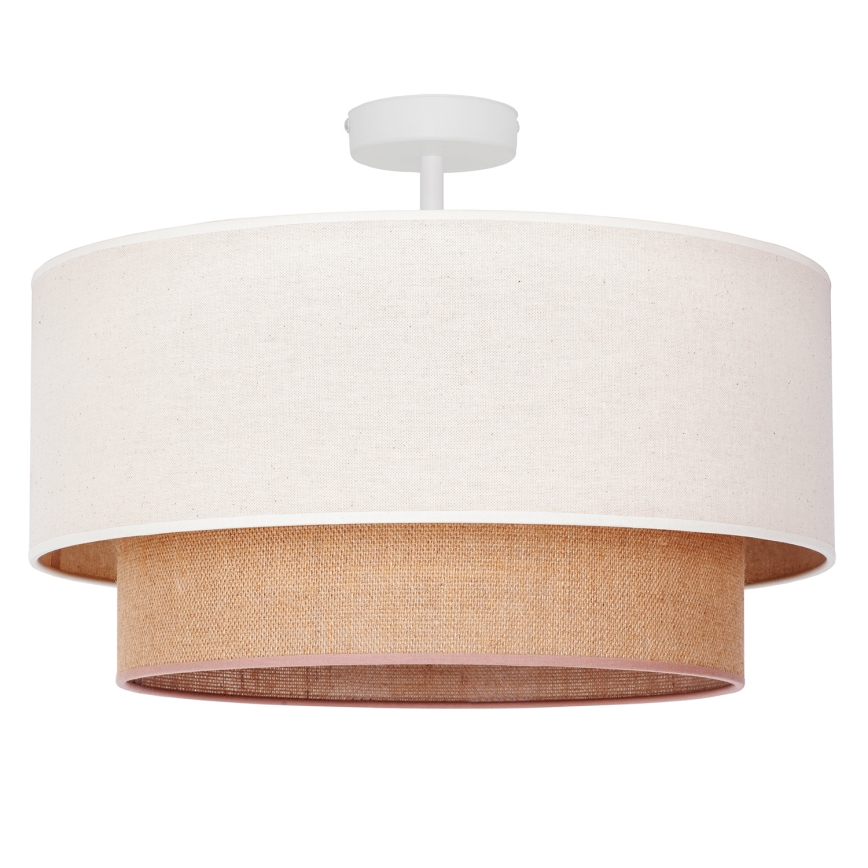 Duolla - Loftlampe BOHO 1xE27/15W/230V diameter 45 cm cremefarvet/brun