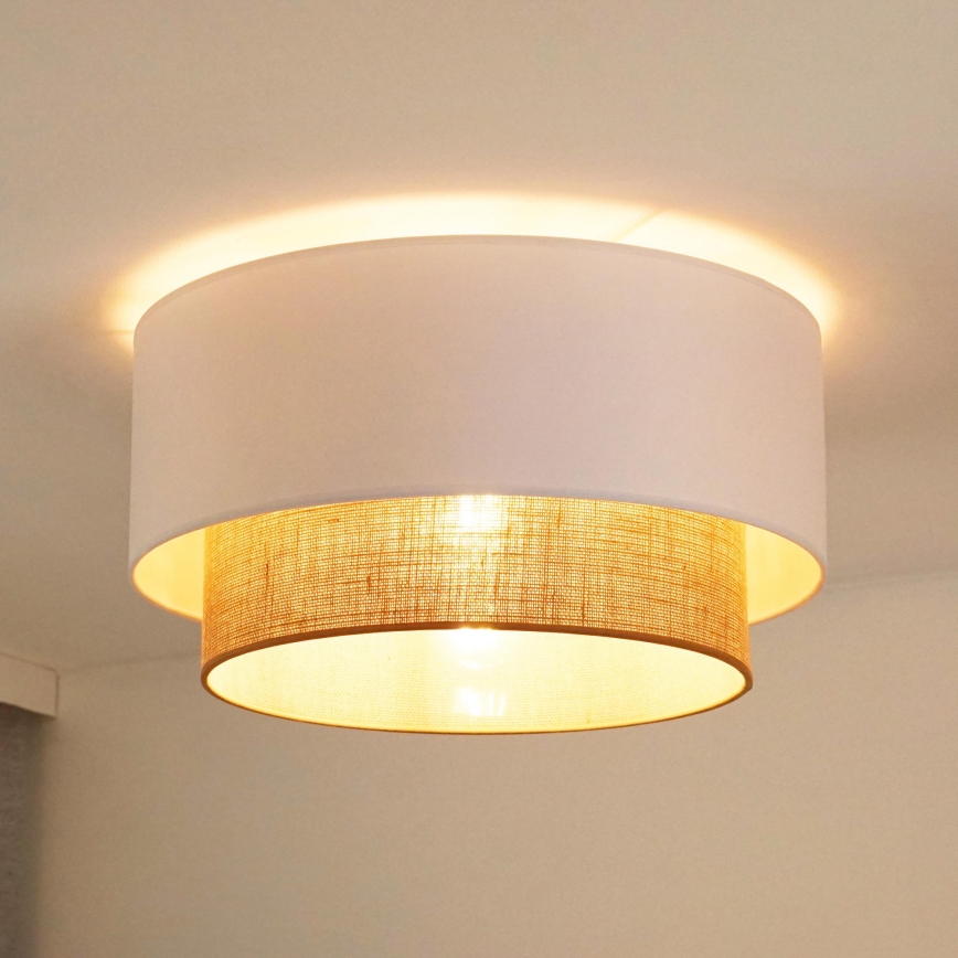 Duolla - Loftlampe BOHO 1xE27/15W/230V diameter 45 cm hvid/brun