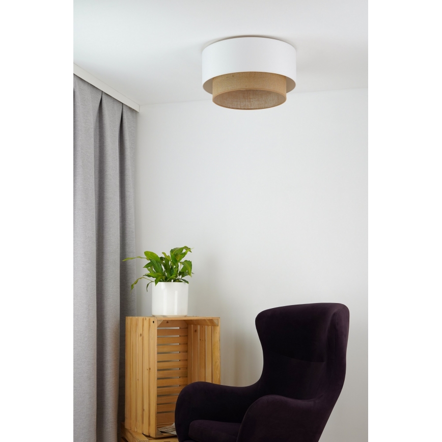 Duolla - Loftlampe BOHO 1xE27/15W/230V diameter 45 cm hvid/brun