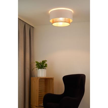 Duolla - Loftlampe BOHO 1xE27/15W/230V diameter 45 cm hvid/brun