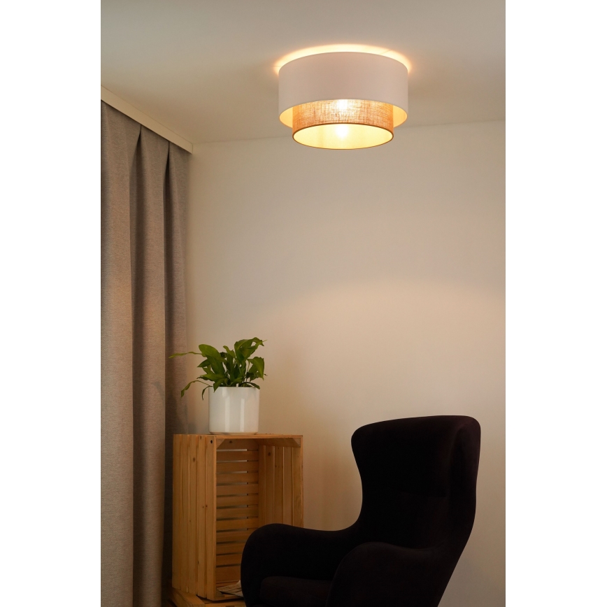 Duolla - Loftlampe BOHO 1xE27/15W/230V diameter 45 cm hvid/brun