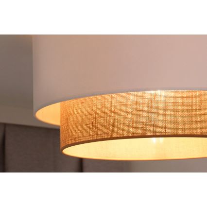 Duolla - Loftlampe BOHO 1xE27/15W/230V diameter 45 cm hvid/brun